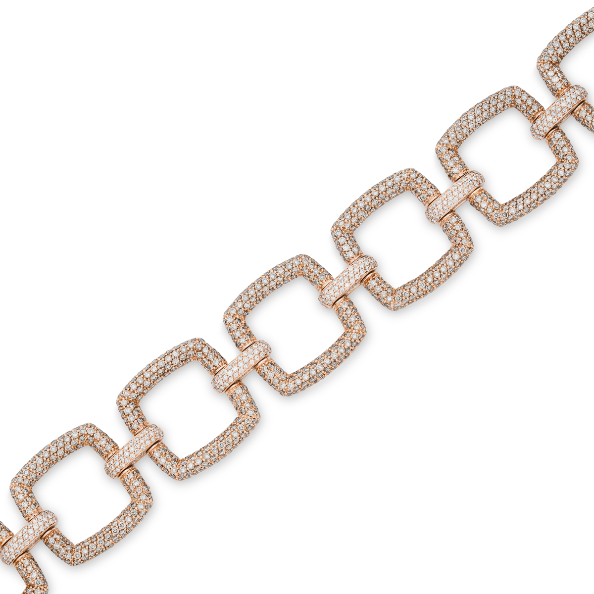 Rose Gold Brown & White Diamond Link Bracelet 13.65ct TDW